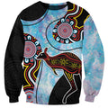 Australia Opal Sweatshirt Aussie Kangaroo Aboriginal Art