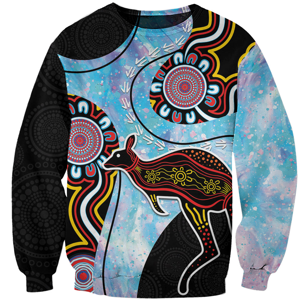 Australia Opal Sweatshirt Aussie Kangaroo Aboriginal Art