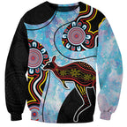 Australia Opal Sweatshirt Aussie Kangaroo Aboriginal Art