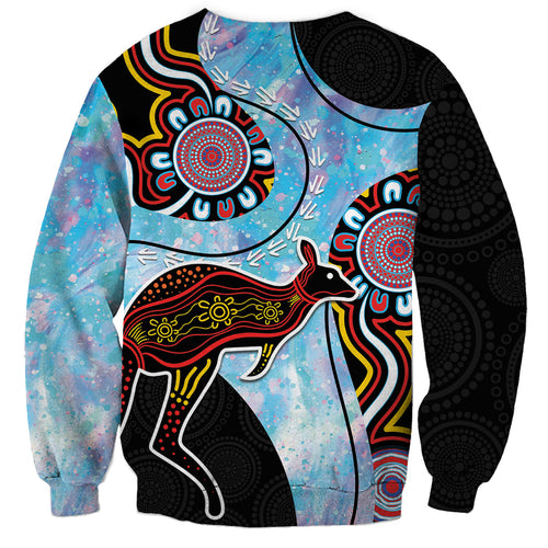 Australia Opal Sweatshirt Aussie Kangaroo Aboriginal Art