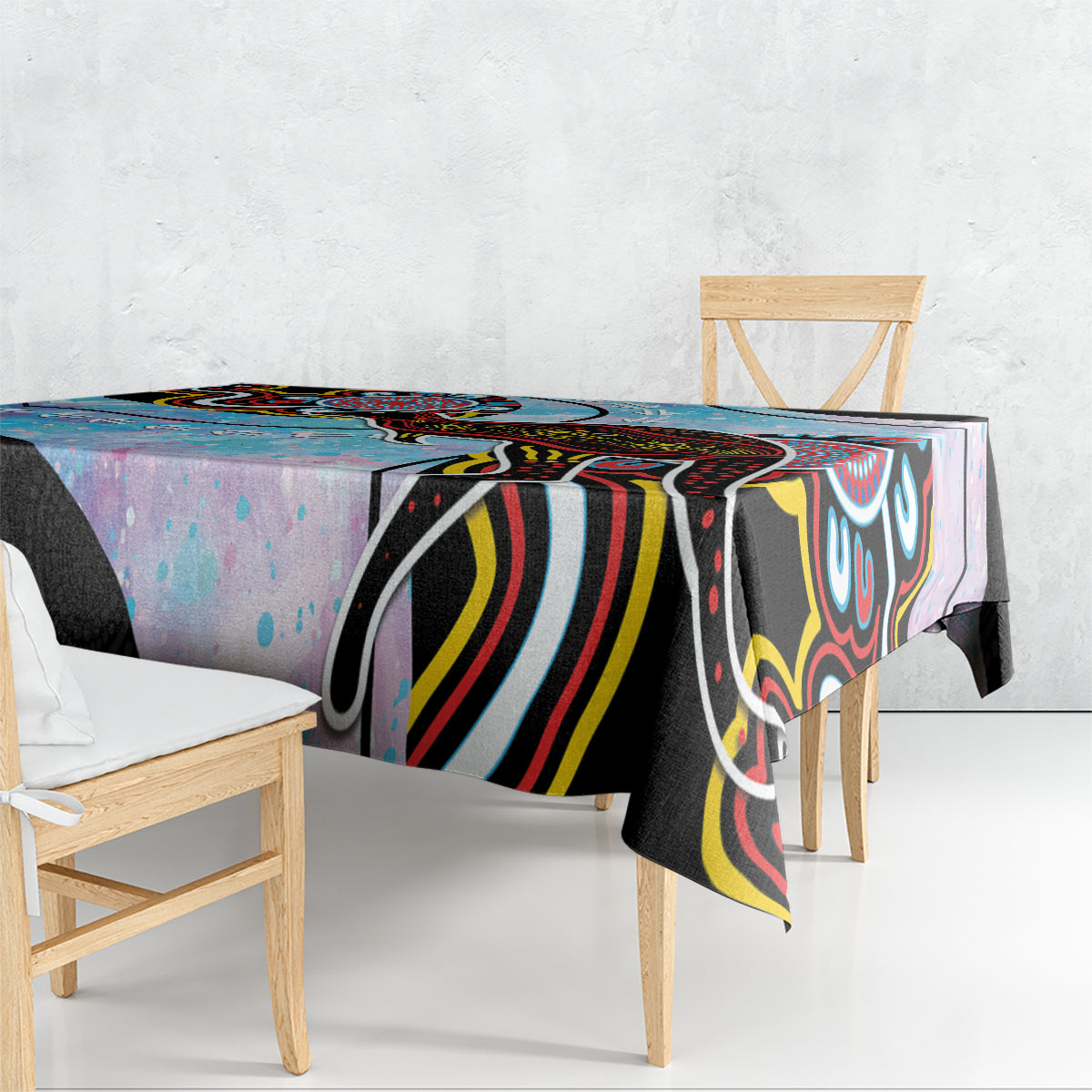 Australia Opal Tablecloth Aussie Kangaroo Aboriginal Art