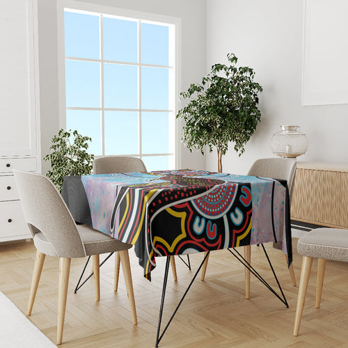 Australia Opal Tablecloth Aussie Kangaroo Aboriginal Art