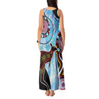 Australia Opal Tank Maxi Dress Aussie Kangaroo Aboriginal Art