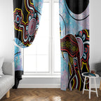 Australia Opal Window Curtain Aussie Kangaroo Aboriginal Art