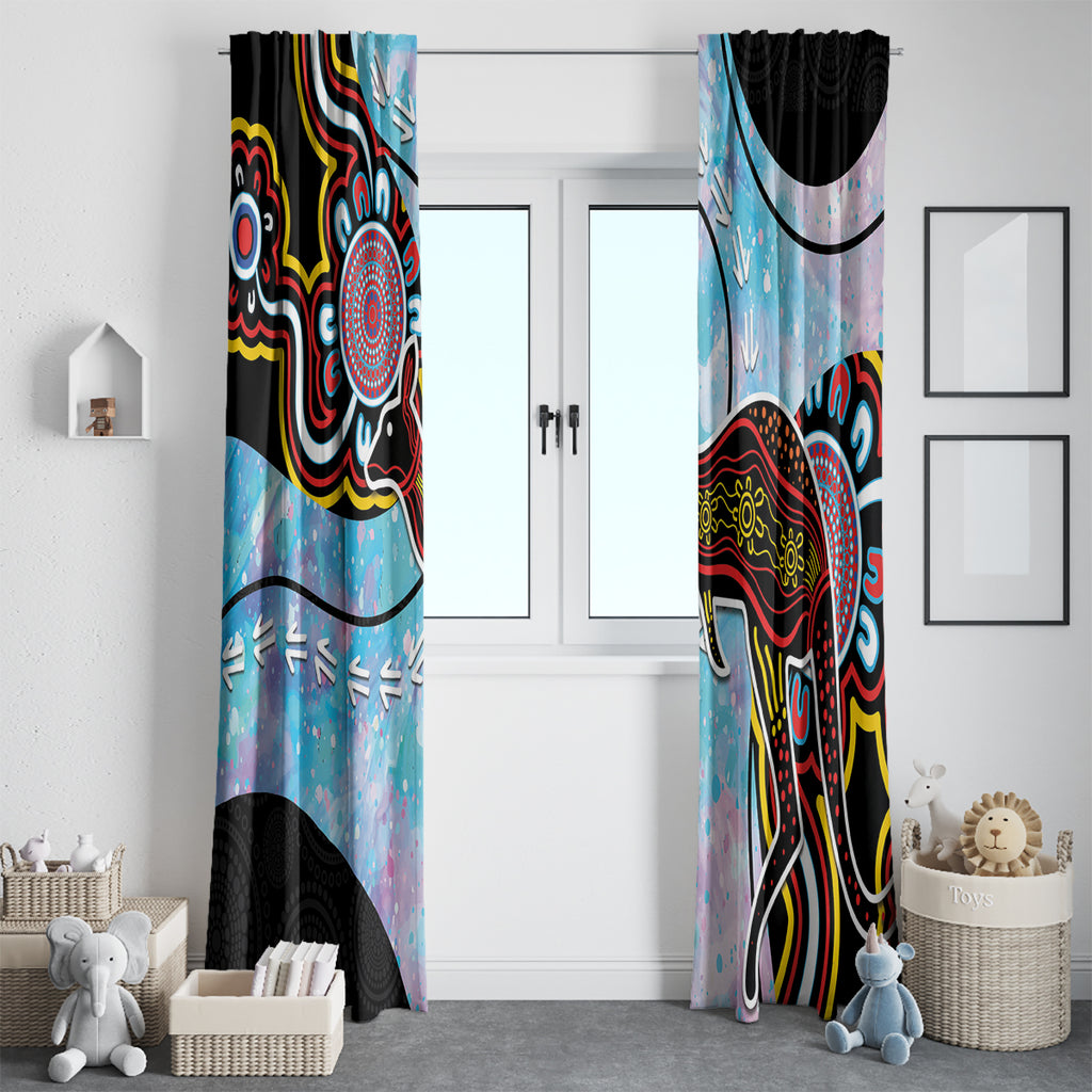 Australia Opal Window Curtain Aussie Kangaroo Aboriginal Art