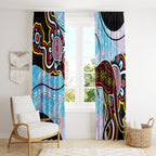 Australia Opal Window Curtain Aussie Kangaroo Aboriginal Art