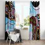 Australia Opal Window Curtain Aussie Kangaroo Aboriginal Art