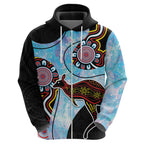 Australia Opal Zip Hoodie Aussie Kangaroo Aboriginal Art