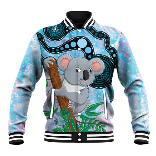 Australia Opal Koala Baseball Jacket Aussie Aboriginal Art