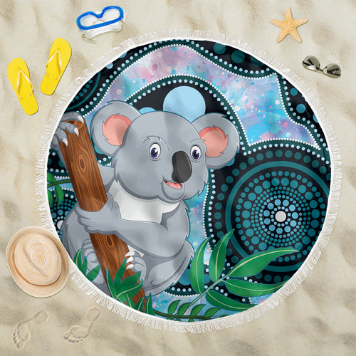 Australia Opal Koala Beach Blanket Aussie Aboriginal Art