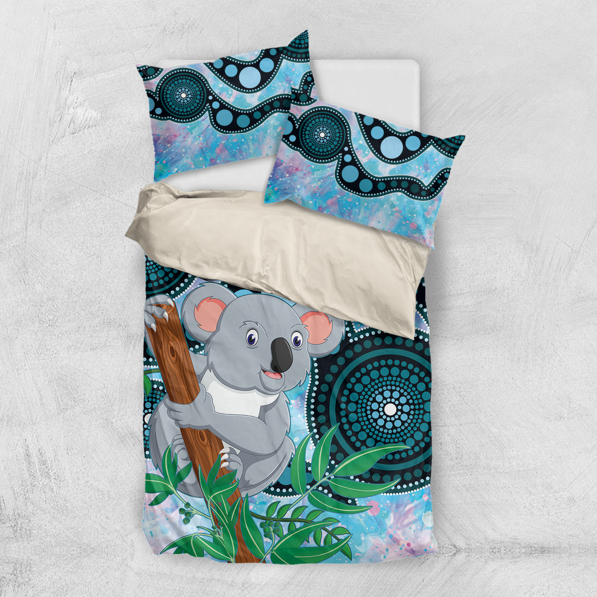 Australia Opal Koala Bedding Set Aussie Aboriginal Art