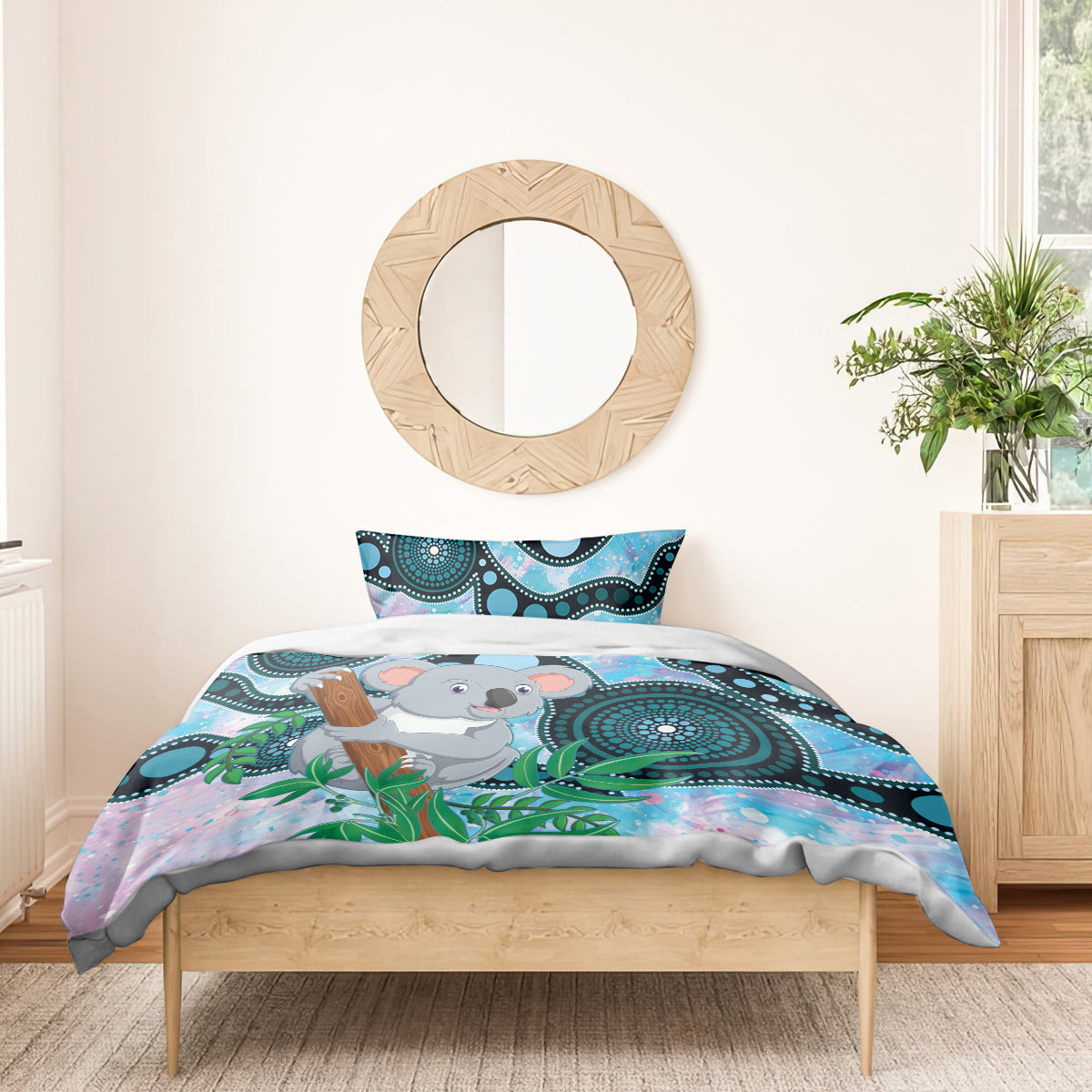 Australia Opal Koala Bedding Set Aussie Aboriginal Art