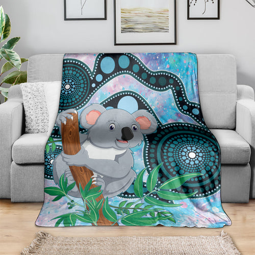 Australia Opal Koala Blanket Aussie Aboriginal Art