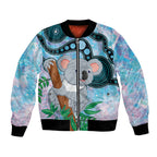 Australia Opal Koala Bomber Jacket Aussie Aboriginal Art