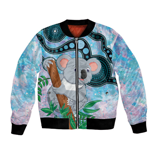 Australia Opal Koala Bomber Jacket Aussie Aboriginal Art