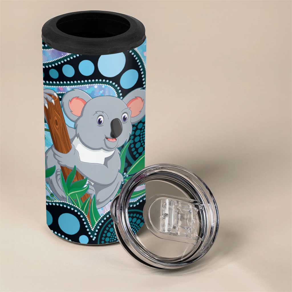 Australia Opal Koala 4 in 1 Can Cooler Tumbler Aussie Aboriginal Art