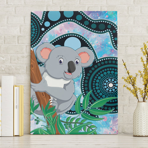 Australia Opal Koala Canvas Wall Art Aussie Aboriginal Art