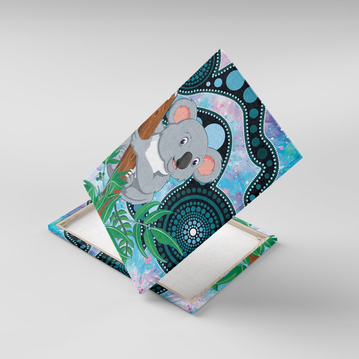 Australia Opal Koala Canvas Wall Art Aussie Aboriginal Art