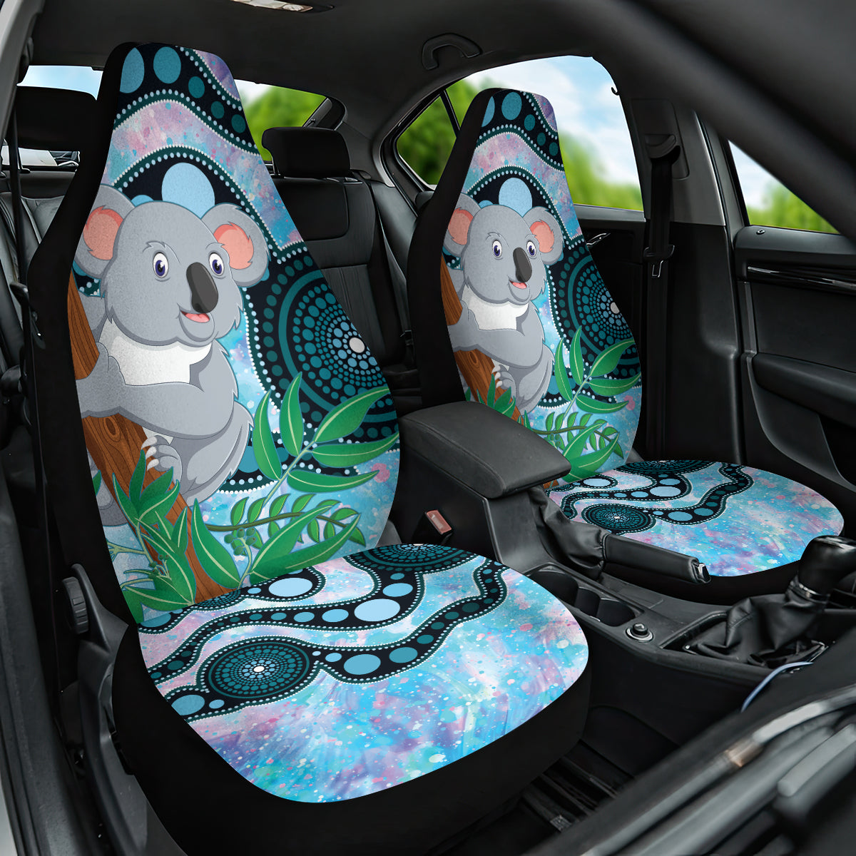 Australia Opal Koala Car Seat Cover Aussie Aboriginal Art
