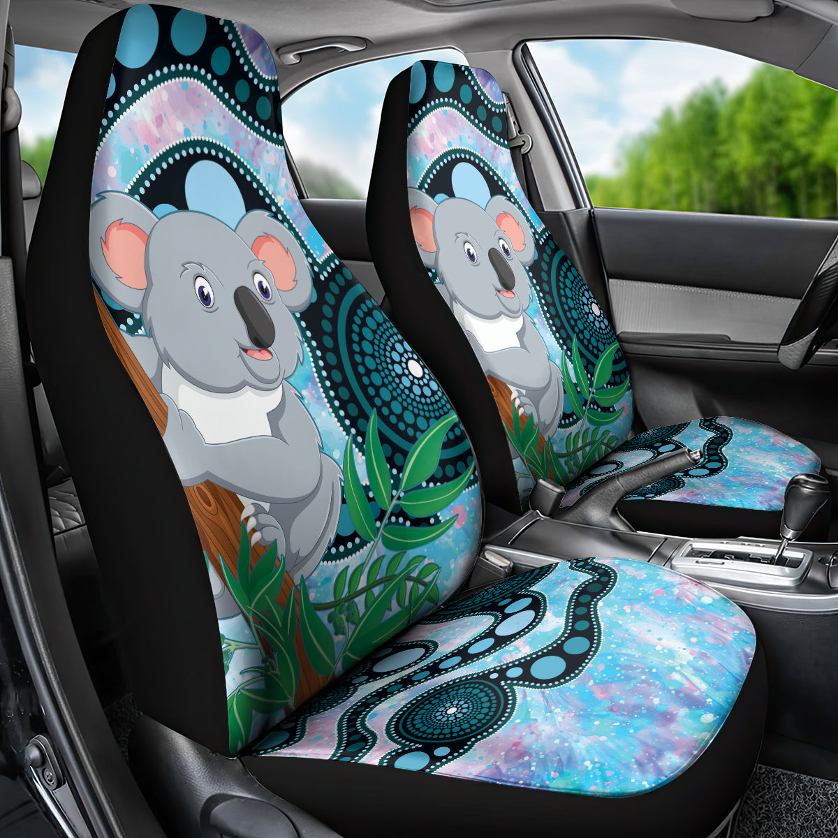 Australia Opal Koala Car Seat Cover Aussie Aboriginal Art