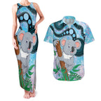 Australia Opal Koala Couples Matching Tank Maxi Dress and Hawaiian Shirt Aussie Aboriginal Art