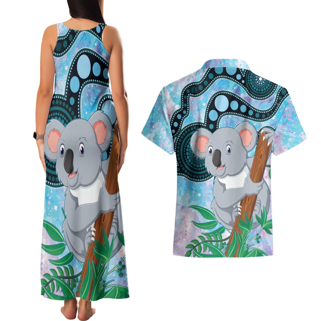 Australia Opal Koala Couples Matching Tank Maxi Dress and Hawaiian Shirt Aussie Aboriginal Art