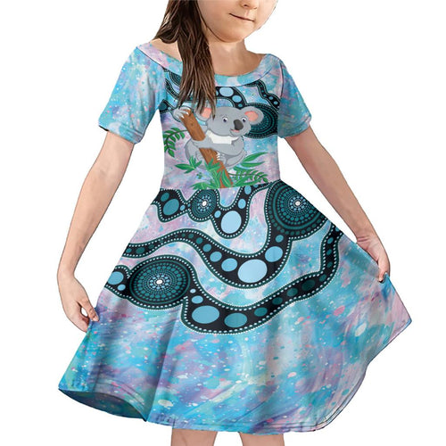 Australia Opal Koala Family Matching Mermaid Dress and Hawaiian Shirt Aussie Aboriginal Art