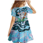 Australia Opal Koala Family Matching Mermaid Dress and Hawaiian Shirt Aussie Aboriginal Art