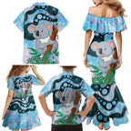 Australia Opal Koala Family Matching Mermaid Dress and Hawaiian Shirt Aussie Aboriginal Art