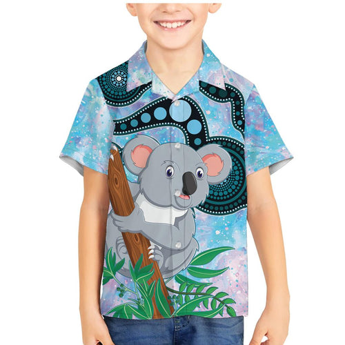 Australia Opal Koala Family Matching Mermaid Dress and Hawaiian Shirt Aussie Aboriginal Art