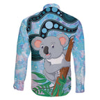 Australia Opal Koala Family Matching Off Shoulder Maxi Dress and Hawaiian Shirt Aussie Aboriginal Art