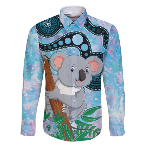 Australia Opal Koala Family Matching Off Shoulder Short Dress and Hawaiian Shirt Aussie Aboriginal Art
