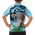 Australia Opal Koala Family Matching Summer Maxi Dress and Hawaiian Shirt Aussie Aboriginal Art