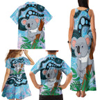 Australia Opal Koala Family Matching Tank Maxi Dress and Hawaiian Shirt Aussie Aboriginal Art
