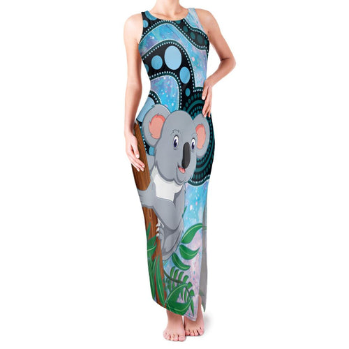 Australia Opal Koala Family Matching Tank Maxi Dress and Hawaiian Shirt Aussie Aboriginal Art