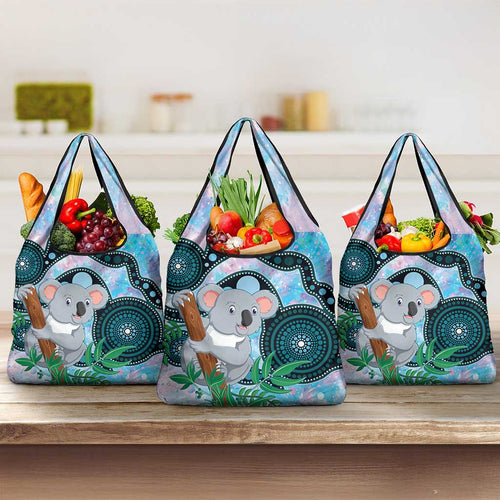 Australia Opal Koala Grocery Bag Aussie Aboriginal Art