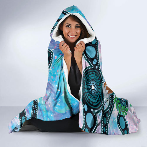 Australia Opal Koala Hooded Blanket Aussie Aboriginal Art