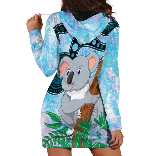 Australia Opal Koala Hoodie Dress Aussie Aboriginal Art