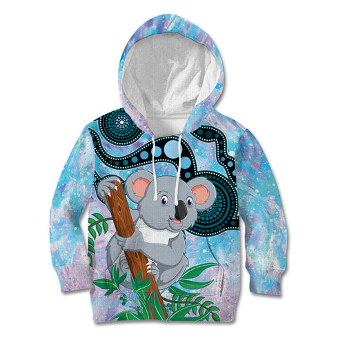 Australia Opal Koala Kid Hoodie Aussie Aboriginal Art