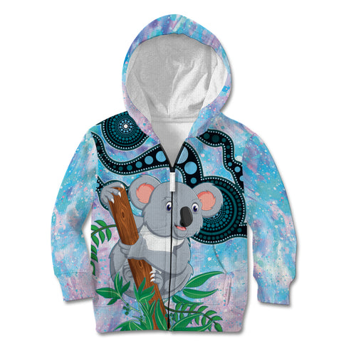 Australia Opal Koala Kid Hoodie Aussie Aboriginal Art