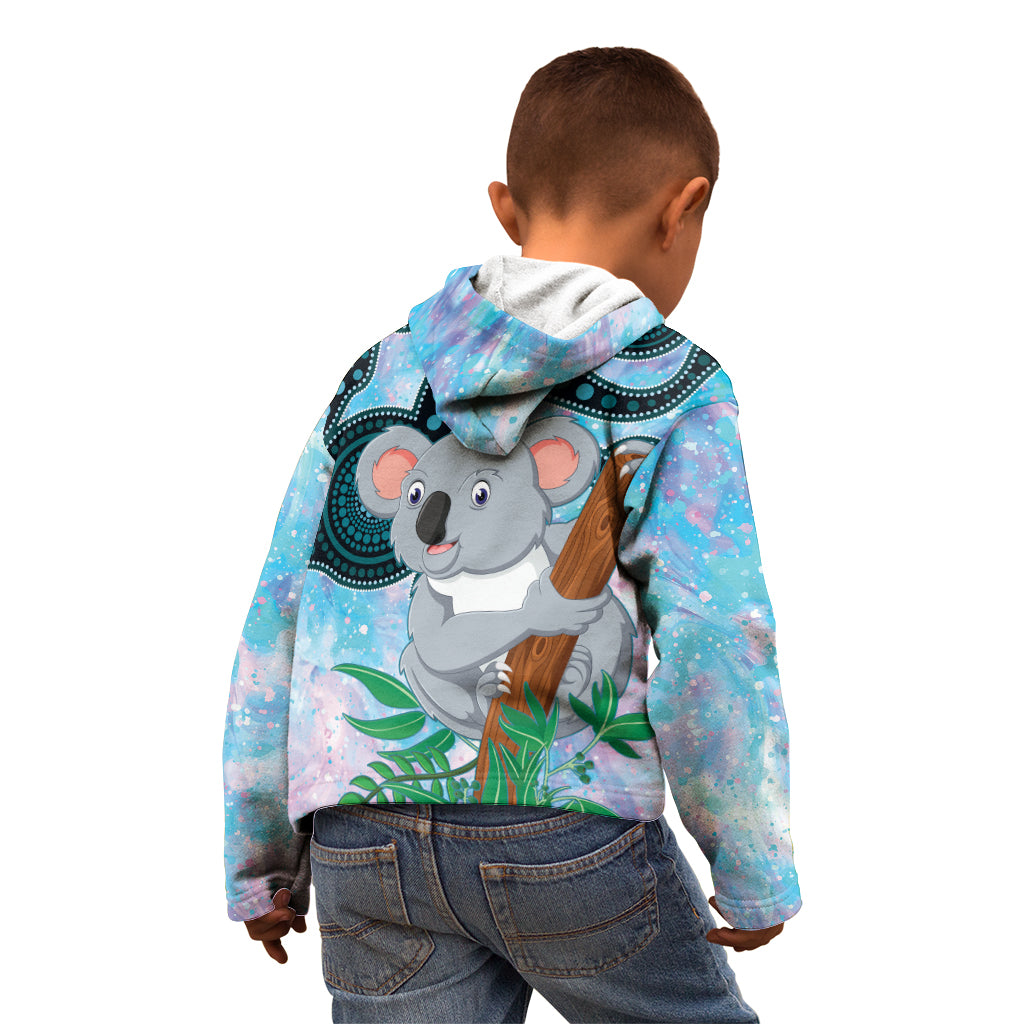 Australia Opal Koala Kid Hoodie Aussie Aboriginal Art