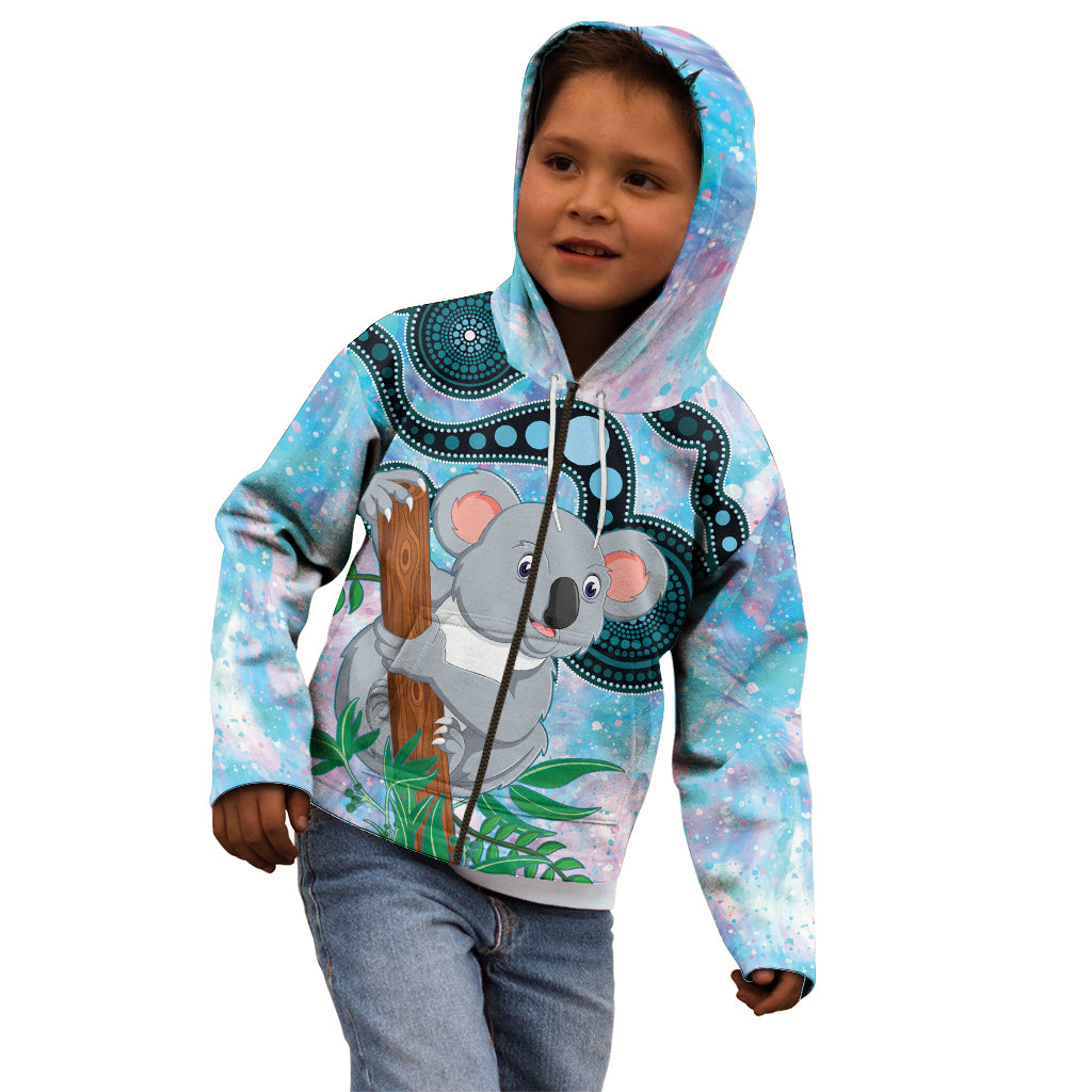Australia Opal Koala Kid Hoodie Aussie Aboriginal Art