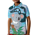 Australia Opal Koala Kid Polo Shirt Aussie Aboriginal Art