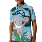 Australia Opal Koala Kid Polo Shirt Aussie Aboriginal Art