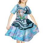 Australia Opal Koala Kid Short Sleeve Dress Aussie Aboriginal Art