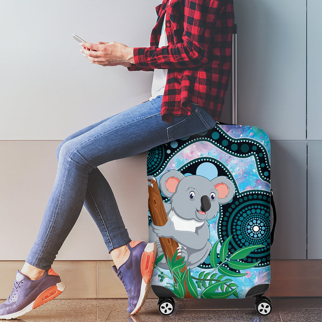 Australia Opal Koala Luggage Cover Aussie Aboriginal Art