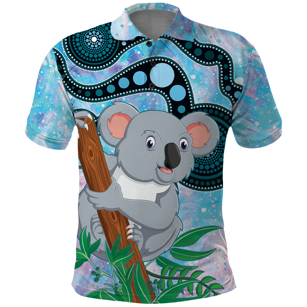 Australia Opal Koala Polo Shirt Aussie Aboriginal Art