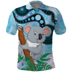 Australia Opal Koala Polo Shirt Aussie Aboriginal Art
