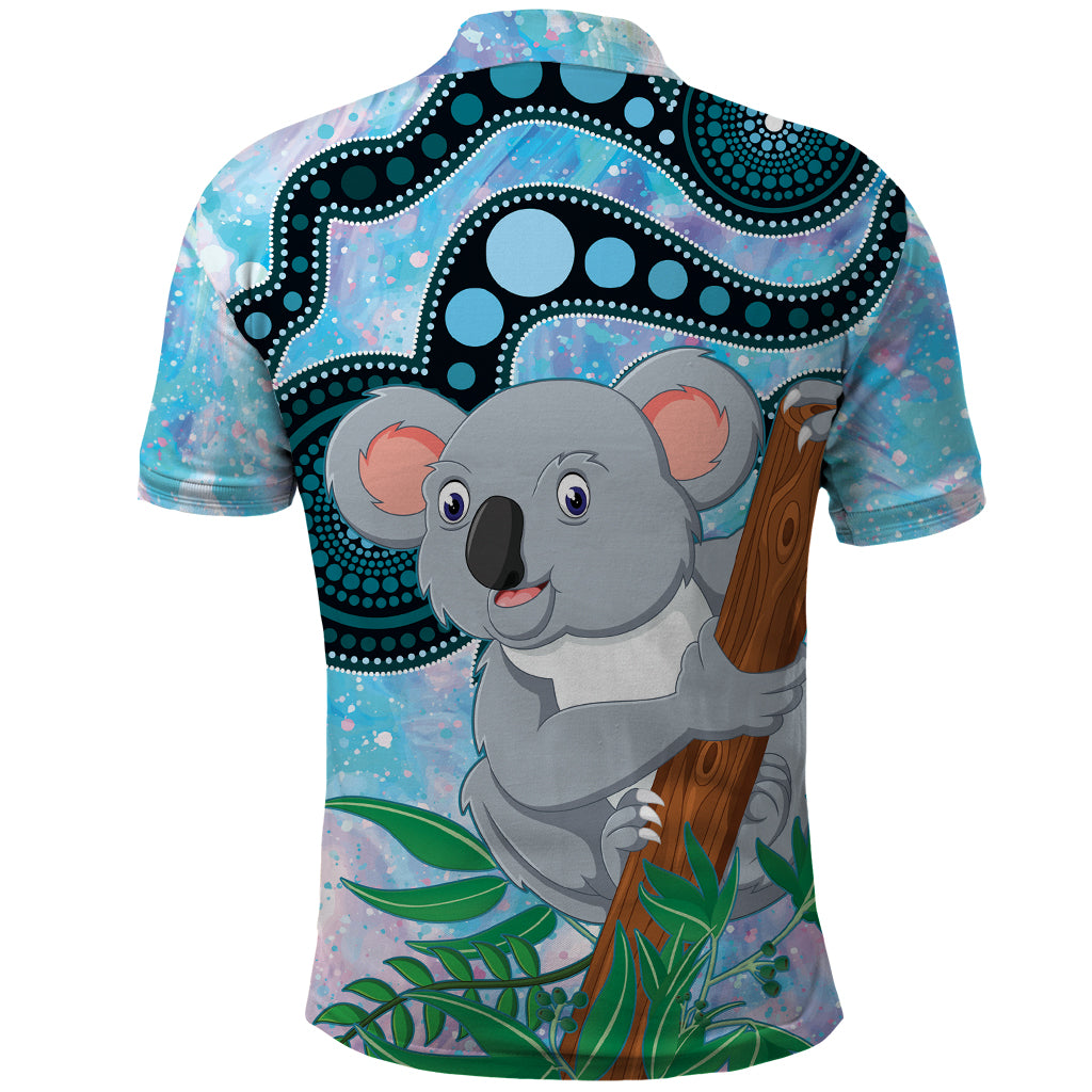 Australia Opal Koala Polo Shirt Aussie Aboriginal Art