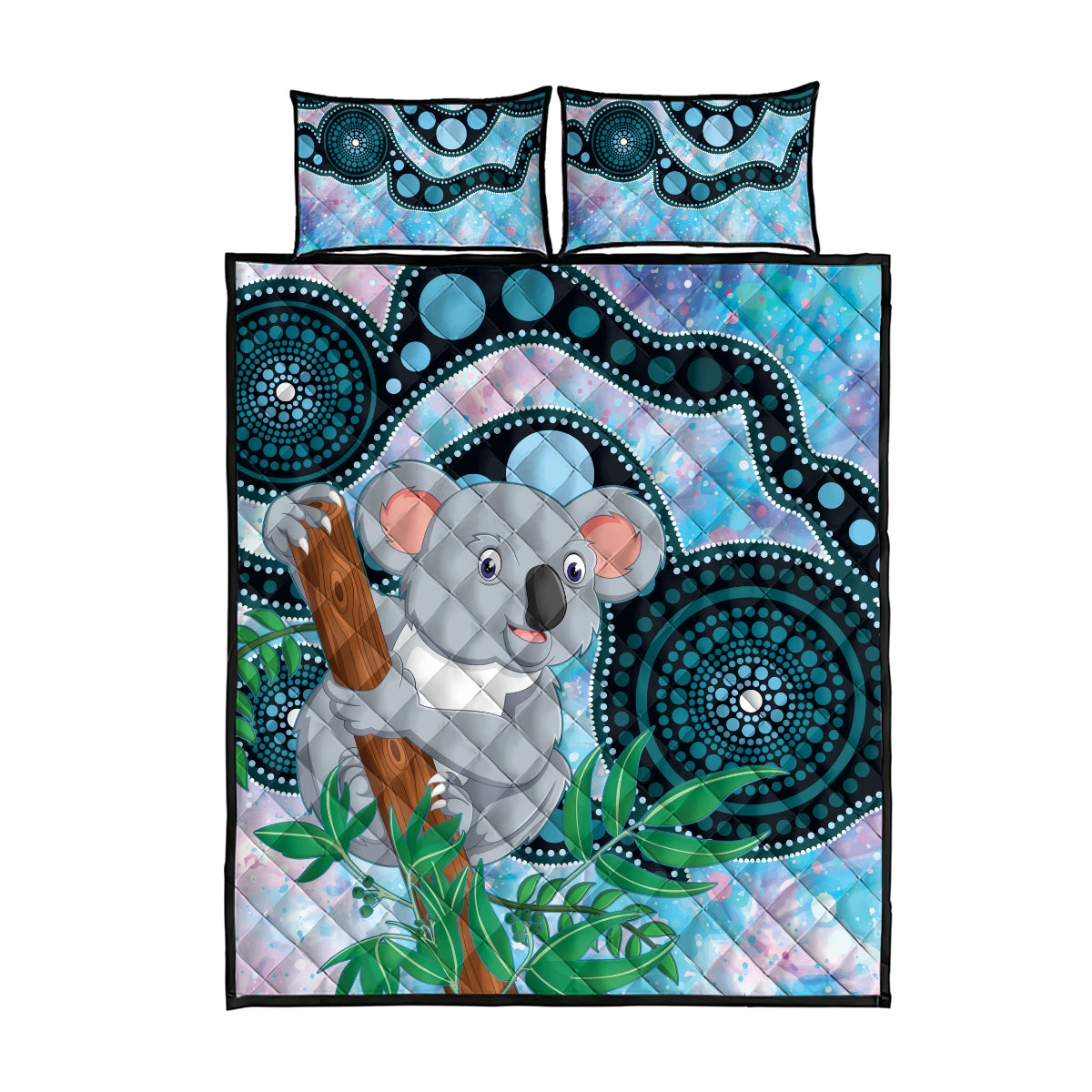 Australia Opal Koala Quilt Bed Set Aussie Aboriginal Art